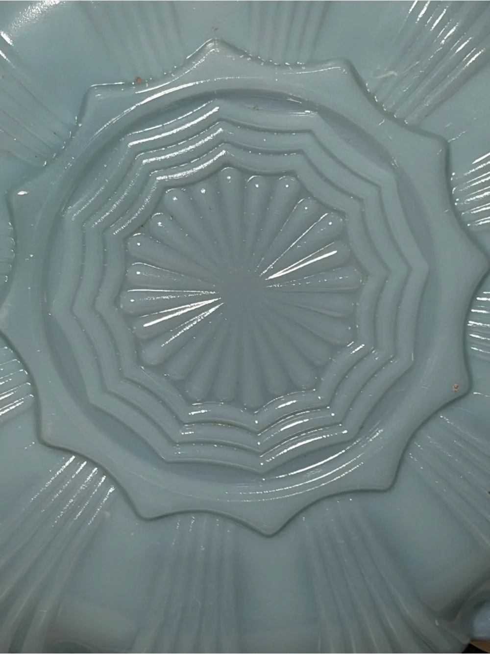 Vintage Anchor Hocking Fire-King Delphite Blue Deviled Egg Plate Gold Trim MCM